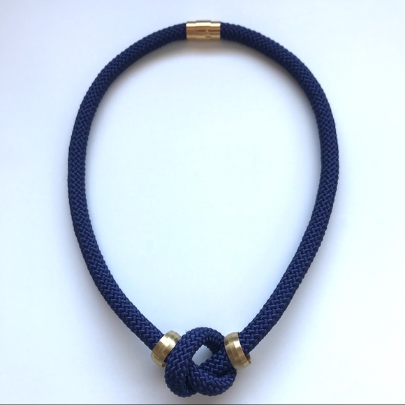 Navy blue rope necklace - Multiple ways to wear - Picture 1 of 13